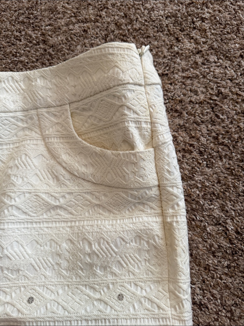 Anthropologie Cream Embroidered High-Waist Shorts - Picture 4 of 11